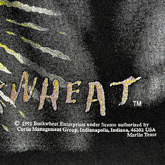 Rare graphic Vintage 1991 BuckWheat black, yellow, and a hint of purple t-shirt - Picture 2 of 4